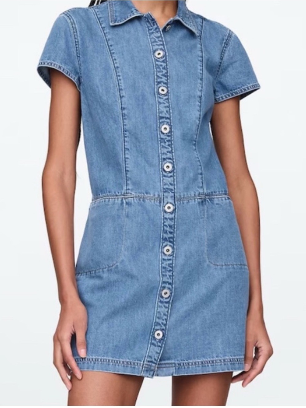 Gap UltraSoft Denim Mini Shift Dress-XS